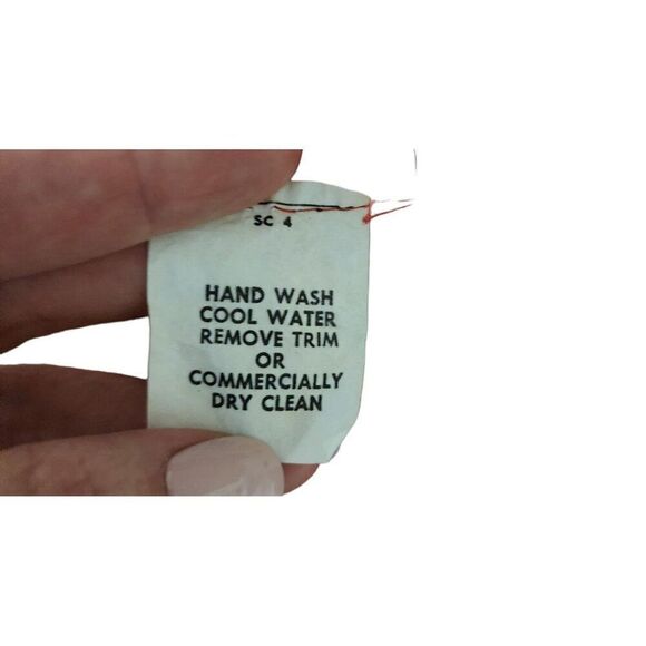 Vintage 70s 2 Piece Blouson Dress Set Tie Shrug Womens Size 2XL Red Volump - Picture 7 of 7